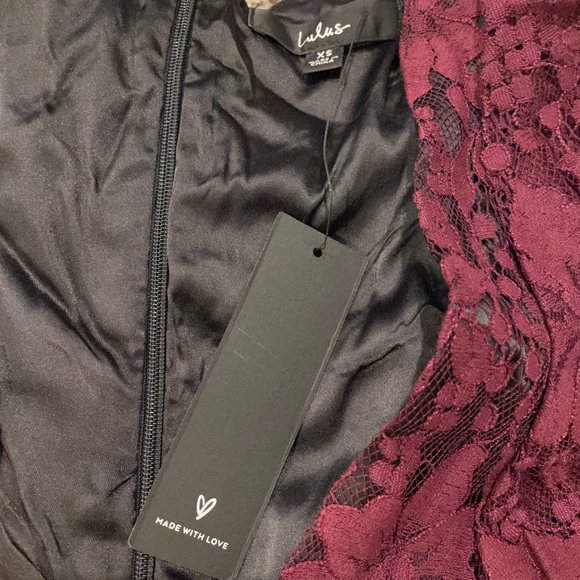 NWT Molinette Burgundy Lace Ruffle Tiered Sleeveless Maxi Dress - Picture 5 of 6